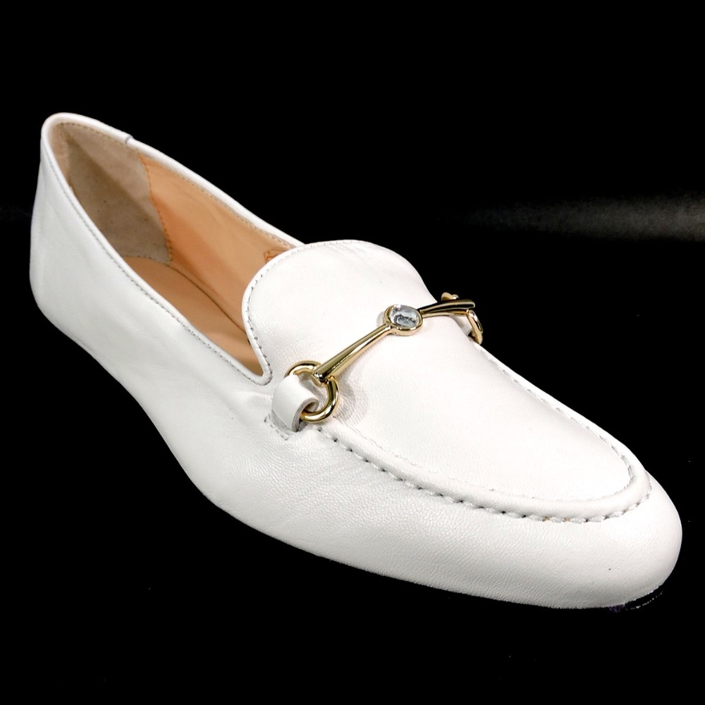 BALDININI 🇮🇹WOMEN'S  WHITE SOFT LEATHER COMFORT LOAFERS - Picture 4 of 12